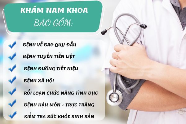 Khám nam khoa bao gồm nhiều bệnh lý khác nhau