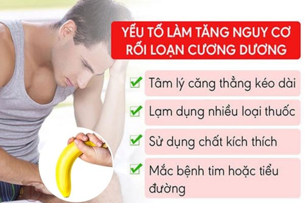 Nguyên nhân gây rối loạn cương dương thường gặp